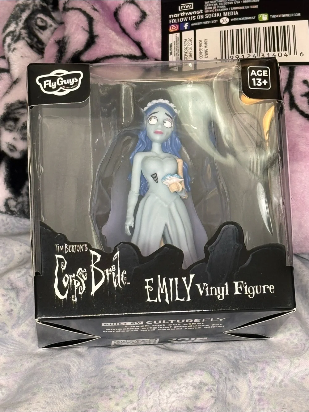 Tim Burton’s The Corpse Bride Plush Throw Blanket w/ Stars Emily & Victor Vinyls